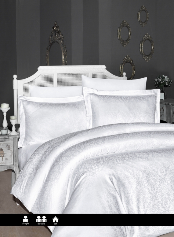 First Choice MISRA Beyaz(white) постільна білизна сатин-жакард сімейний 160х220 (2)