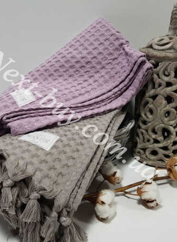 Maison D'or Ancelina бавовняні плетені рушники для лазні 70х140см сірий
