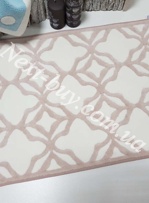 Натуральний килимок для підлоги кремовий з рожевим Maison D'or 60х100