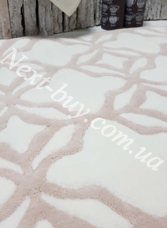 Натуральный коврик для пола кремовий с розовым Maison D'or 60х100