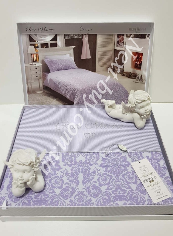 Постільна білизна Maison D'or Rose Marine Lilac 160x200см сатин із стразами