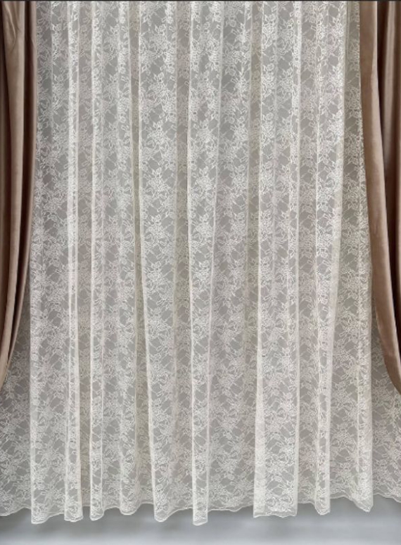 Тюль сітка з плетінням Corolla бежевий Туреччина