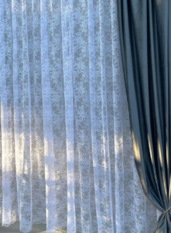 Тюль сітка з плетінням Corolla білий Туреччина