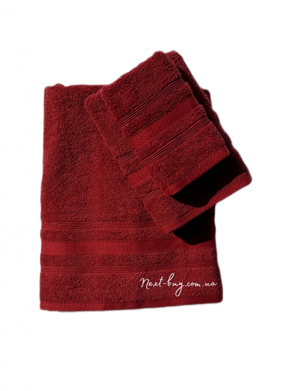 Махровое полотенце для лица ADA 50х90 бордовый Турция