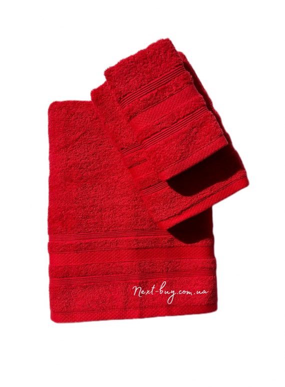 Махровий рушник для обличчя ADA 50х90 червоний Туреччина