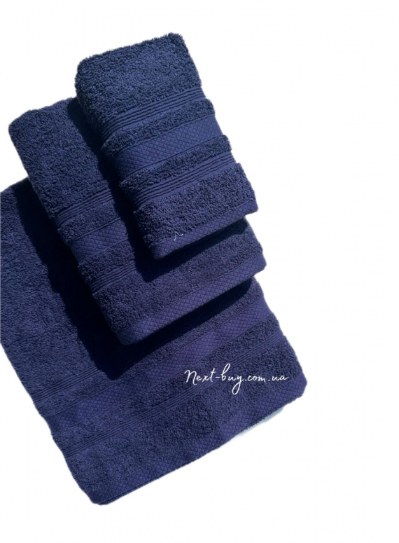 Махровое полотенце для бани ADA 70х140 темно-синее Турция