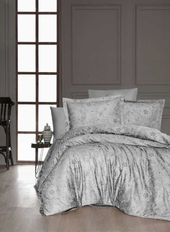 First Choice Advina Gri(grey) постельное белье сатин семейный 160х220х2