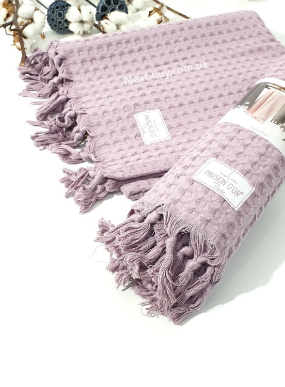 Maison D'or Ancelina хлопковые плетенные полотенца для бани 70х140см сиреневый
