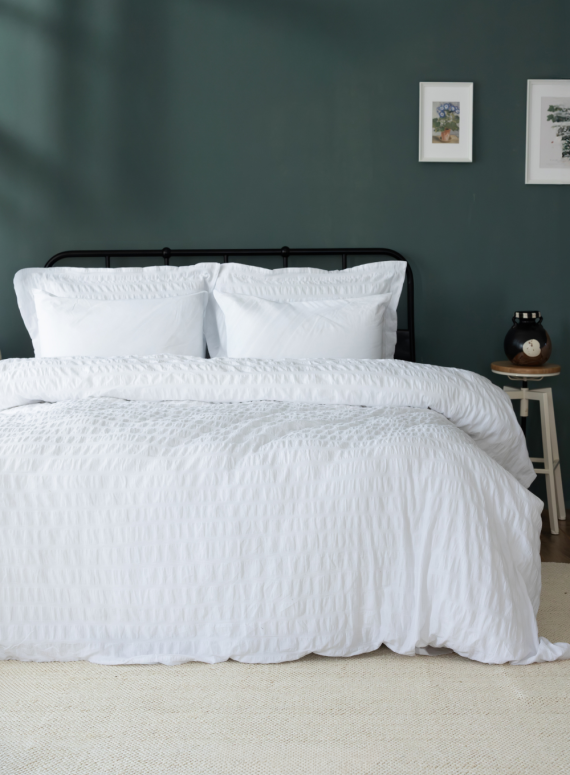 Постільна білизна ARIANNA WHITE Natural Cotton Series з вареної бавовни, євро комплект 200×220