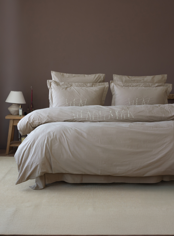 Постільна білизна BERTHE MINK Natural Cotton Series з вареної бавовни, євро комплект 200×220
