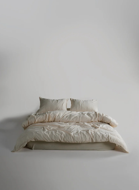 Ексклюзивна постільна білизна Limasso Cassandra Cream 200x220 з вареної бавовни