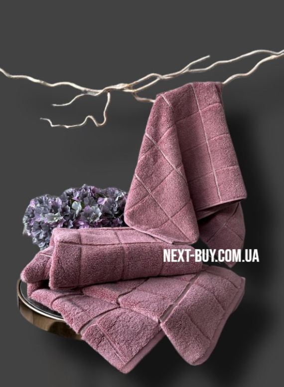 Махровое полотенце для лица Cestepe Kare 50х90 грязно-розовое Турция