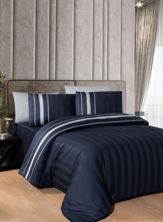 First choice Artwel Navy blue delux сатин постільна білизна сімейна 160х220 (2)