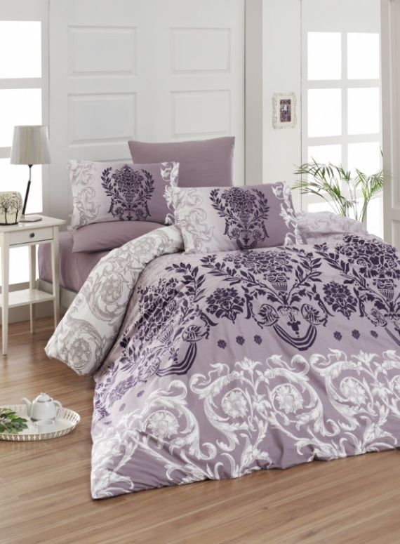 First Сhoice Dalyan mor-purple постельное белье ранфорс евро 200х220