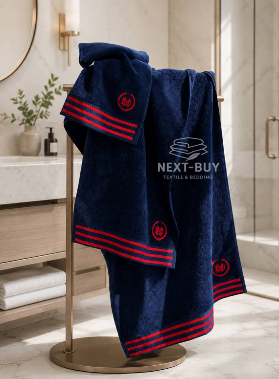Maison D'or Delon Navy / Red Cotton набір рушників для чоловіків темно-синій з червоним