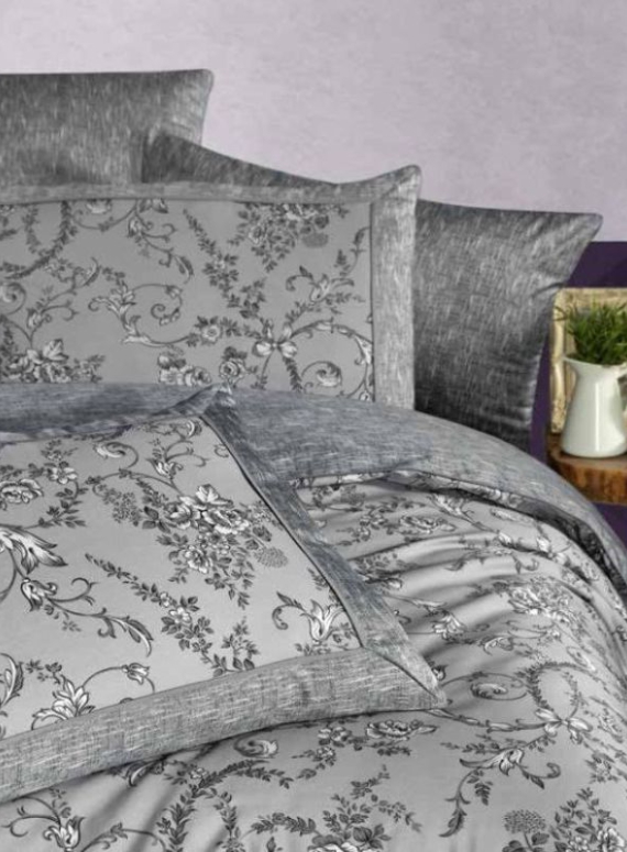 Постільна білизна Dema Grey La Romano premium сатин евро 200х220