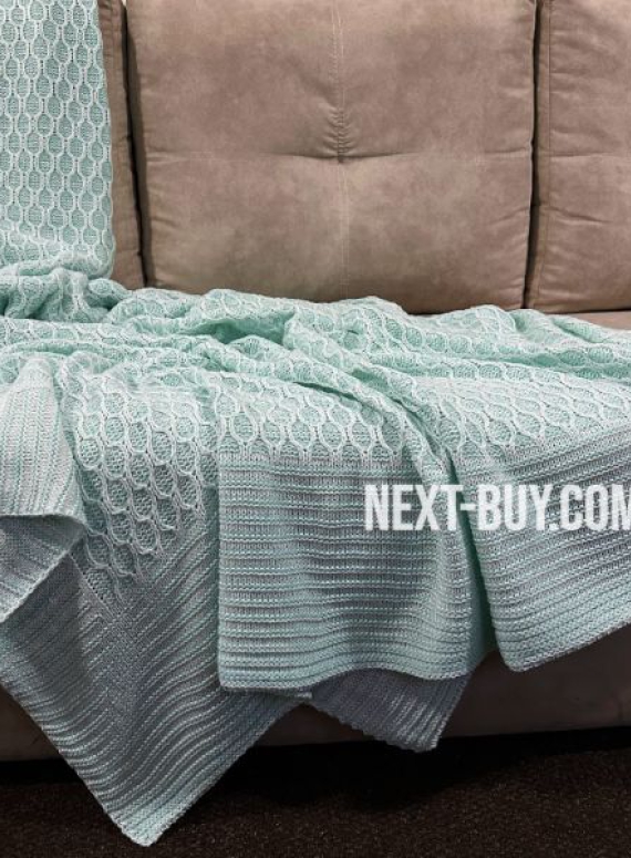 Diamond Silvia блакитний в'язаний плед 220х240 Туреччина