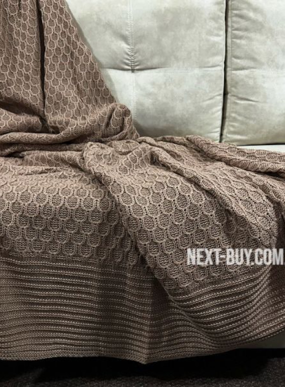 Diamond Silvia в'язаний плед кавовий 220х240 Туреччина