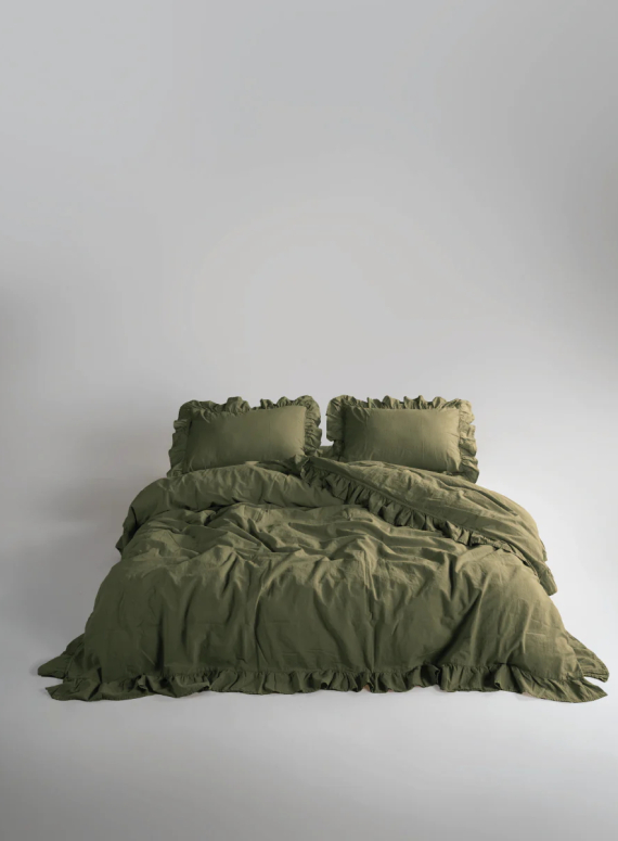 Ексклюзивна постільна білизна Limasso Exclusive  Capulet Olive 200x220 з вареної бавовни