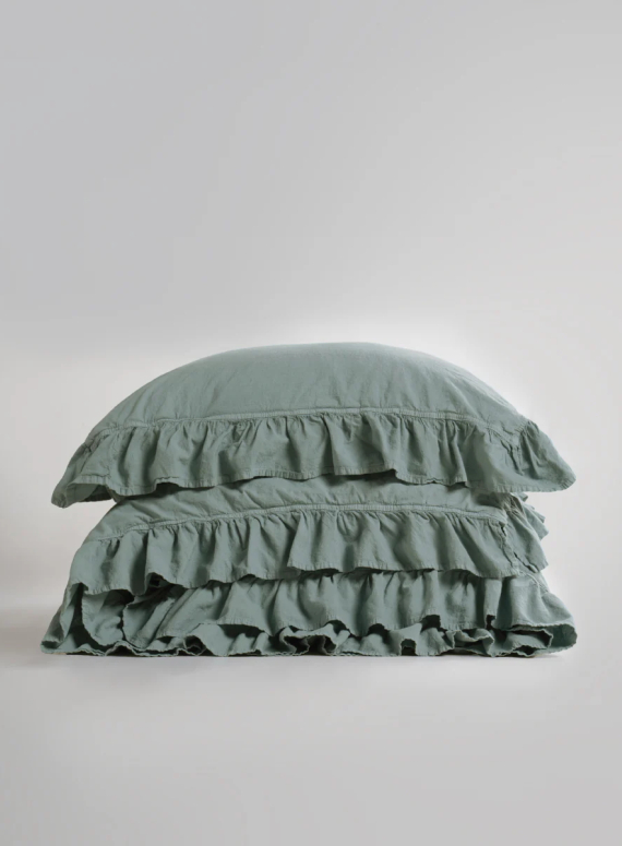 Ексклюзивна постільна білизна Limasso Exclusive Natural Green 200x220 з вареної бавовни