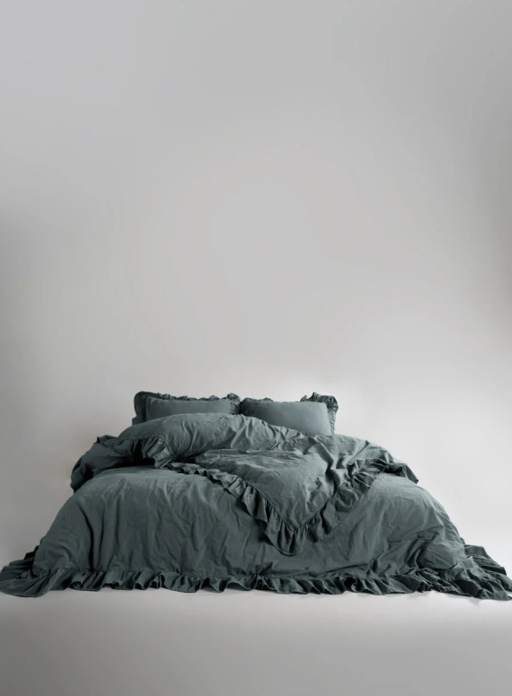 Сімейна ексклюзивна постільна білизна Limasso Exclusive Natural Grey 160х220 (2шт) з вареної бавовни