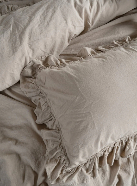 Эксклюзивное постельное белье Limasso Exclusive Oxford Tan 200x220 из вареного хлопка