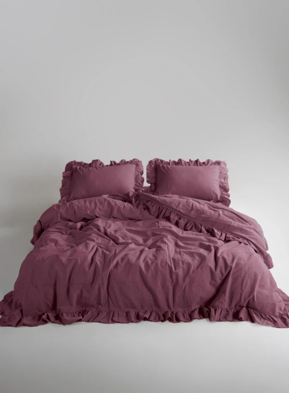 Сімейна ексклюзивна постільна білизна Limasso Exclusive Raspberry 160х220 (2шт) з вареної бавовни