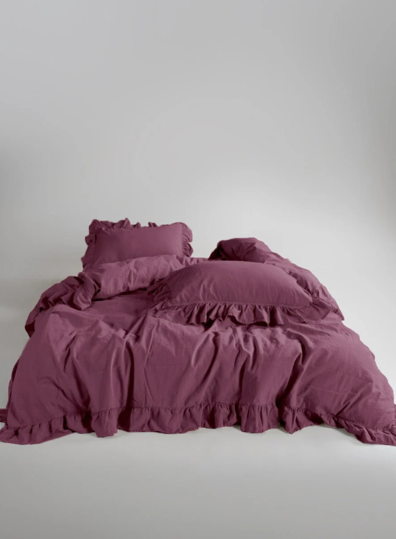 Сімейна ексклюзивна постільна білизна Limasso Exclusive Raspberry 160х220 (2шт) з вареної бавовни