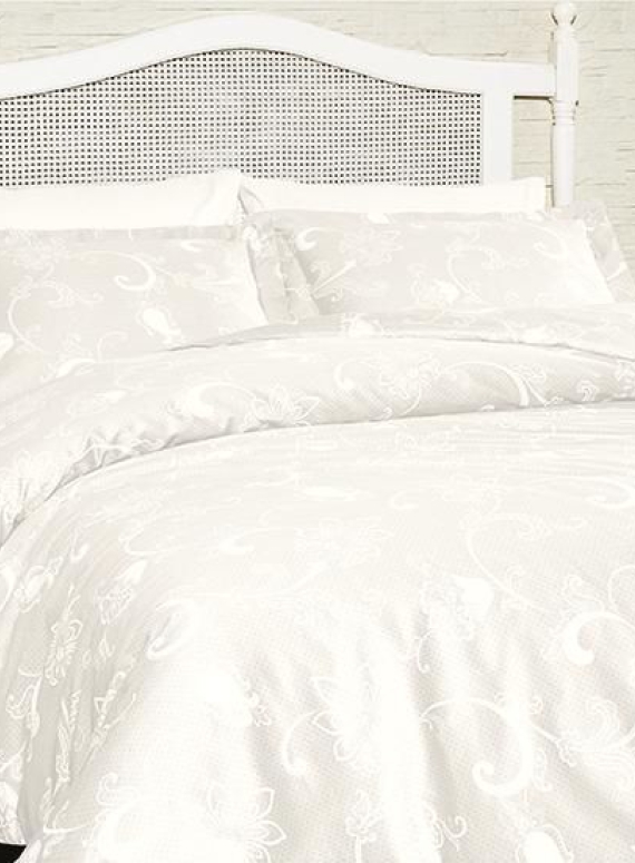 First Choice CARMINA BEYAZ(white) постельное белье сатин полуторное 160х220
