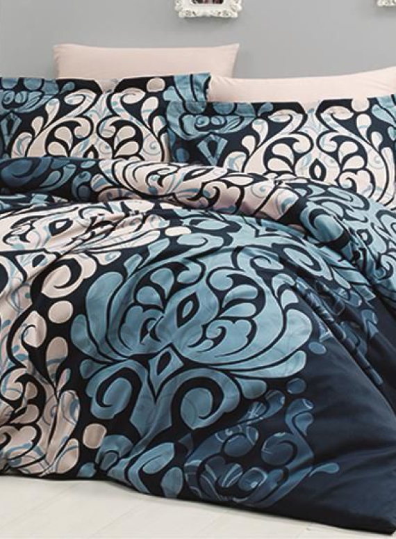 First Choice LAURA LACIVERT(navy blue) постельное белье сатин семейное 160х220х2
