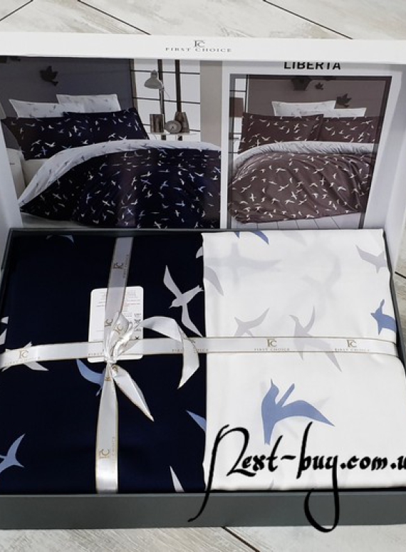 First Choice Liberta Lacivert(navy blue) постельное белье сатин семейный 160х220х2