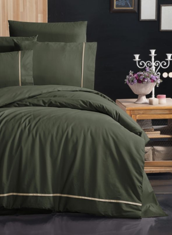 First Сhoice Alisa Dark Green постельное белье ранфорс Deluxe евро 200х220