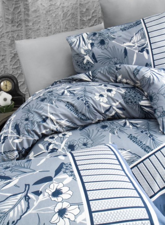 First Сhoice Burrell navy blue постельное белье ранфорс семейный 160х220х2