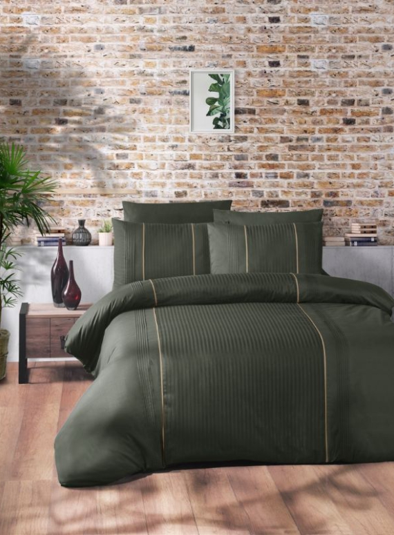 First Сhoice Elegant Dark Green постельное белье ранфорс Deluxe евро 200х220
