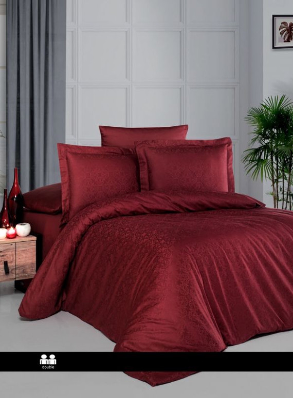 First choice Lamone Dark red постельное белье сатин-жаккард полуторное 160х220