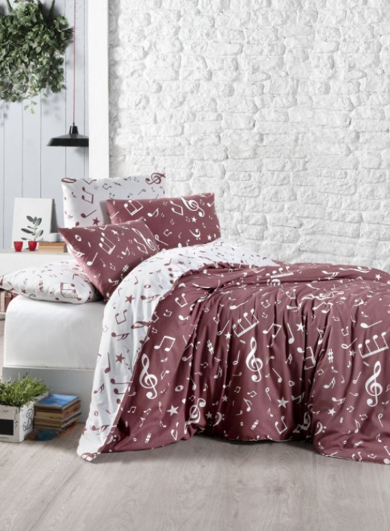 First choice Major Dark red постільна білизна ранфорс полуторний 160х220