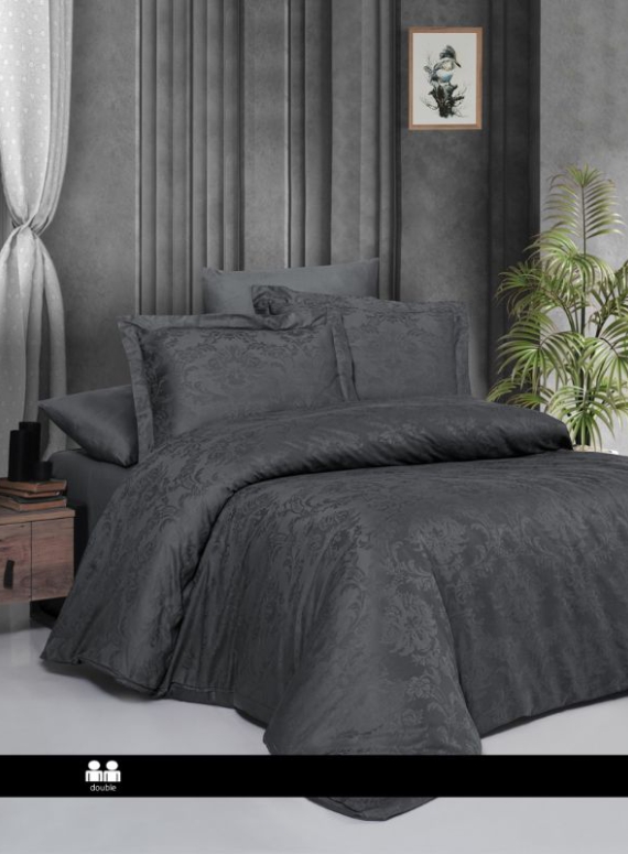 First choice Regina Anthracite постільна білизна сатин-жакард евро 200х220