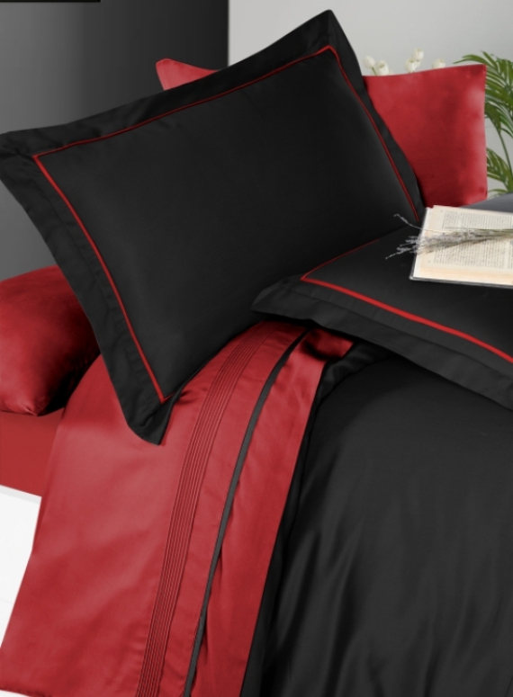 First choice Serenity Red & Black delux сатин постельное белье евро 200х220