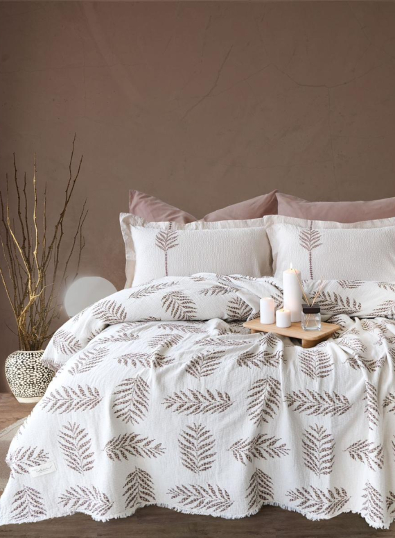 Постільна білизна з піке Olive earth kahve євро