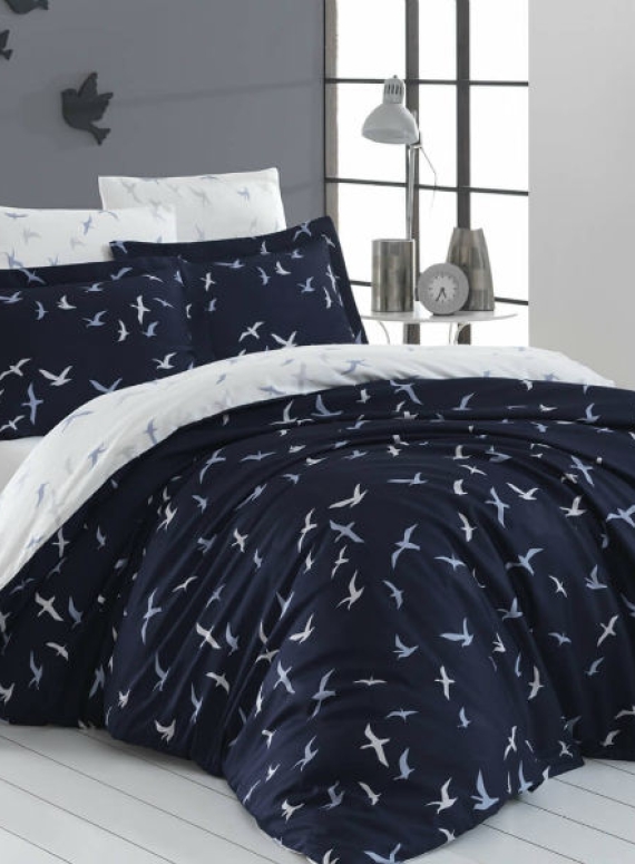 First Choice Liberta Lacivert(navy blue) постельное белье сатин евро 200х220