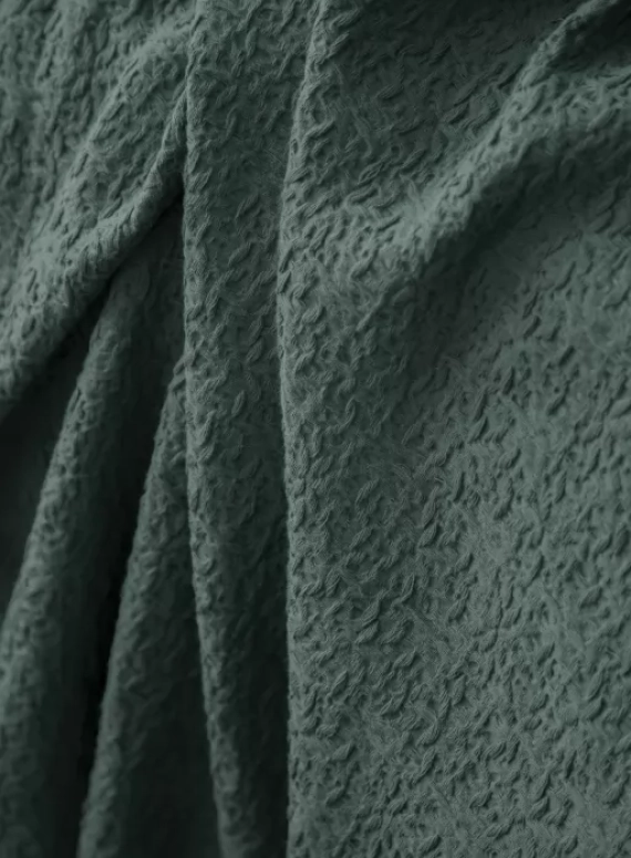 Літній комплект постільної білизни Lude Balsamgreen з піке | 100% бавовна