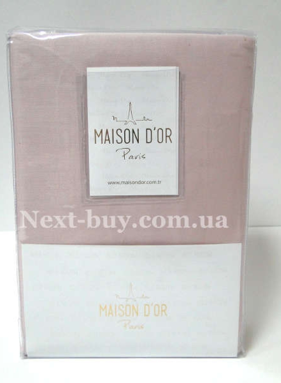 Простирадло сатин Maison D'or Satin plain sheet rose 240х260см з наволочками