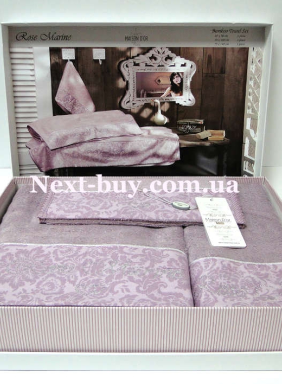 Набор бамбуковых полотенец Maison D'or Rose Marine 3шт фиолетовый