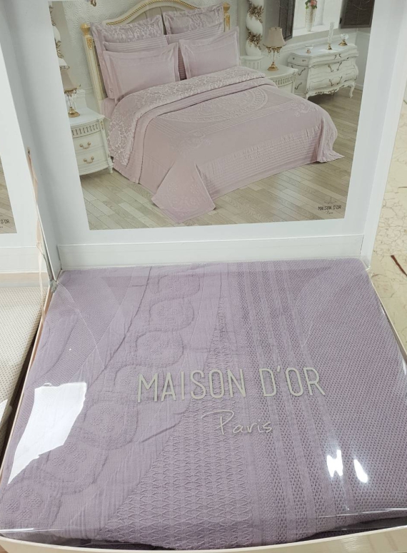 Maison D'or Paris Eva Caroline purple покривало, постільна білизна з наволочками сатин-жаккард