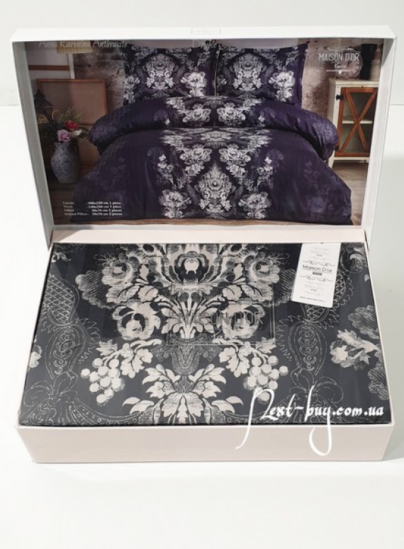 Maison D'or Anna Karenina Anthracite постільна білизна євро 200х220 сатин