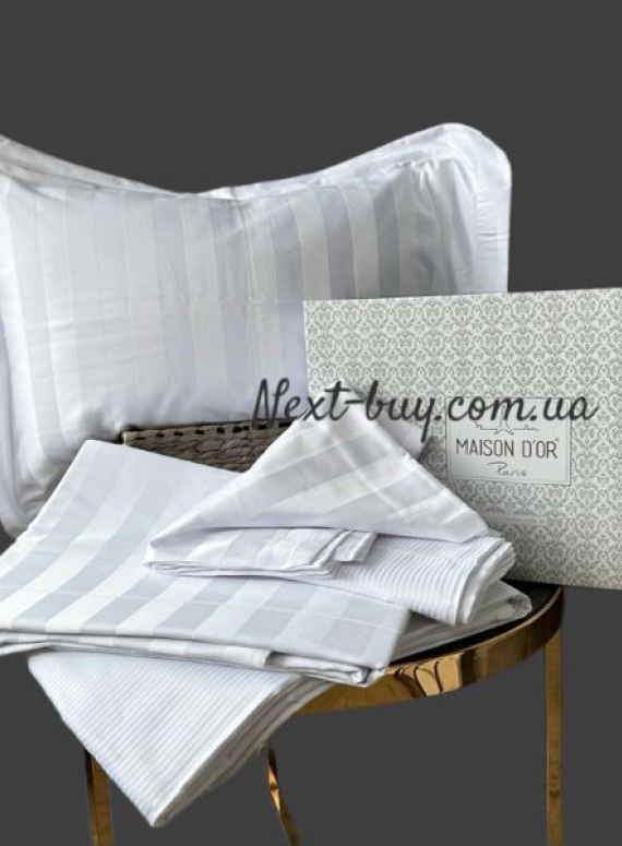 Бамбуковое постельное белье Maison D'or Fous Linens Set White 200x220см