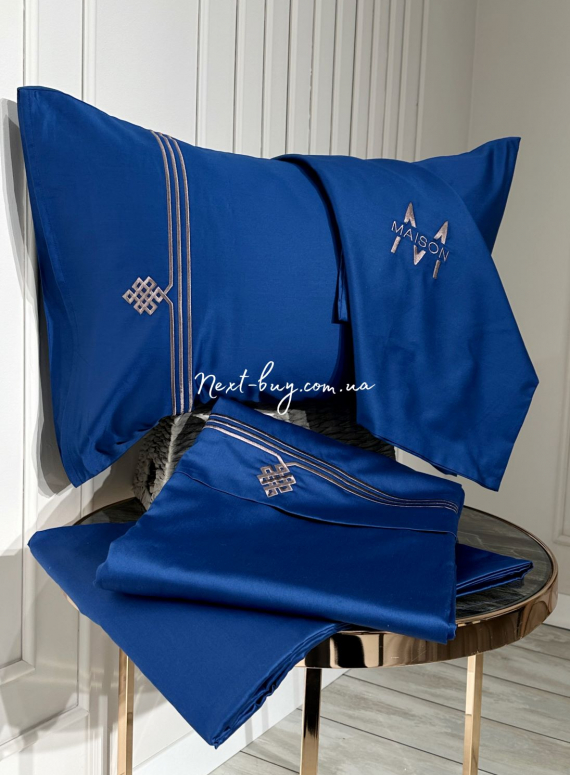 Постельное белье Maison D'or Maison Deluxe blue 200x220см сатин с вышивкой