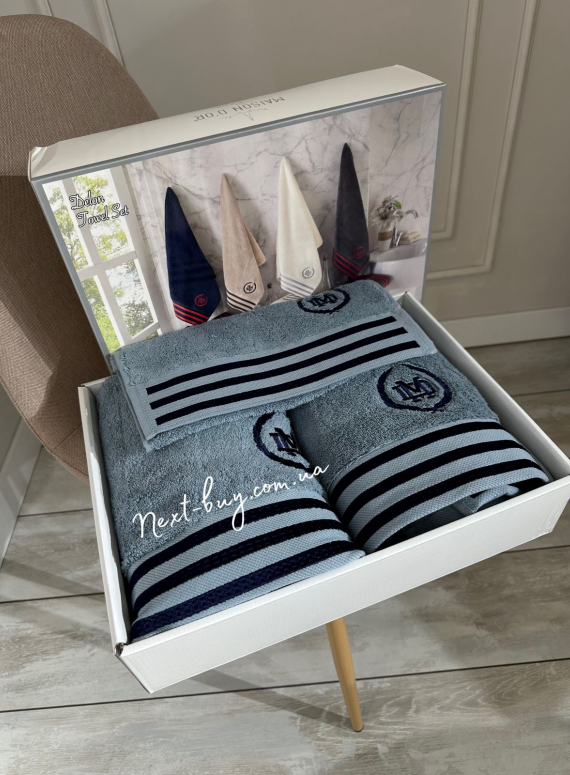 Maison D'or Delon Cotton blue-navy набір рушників для чоловіків