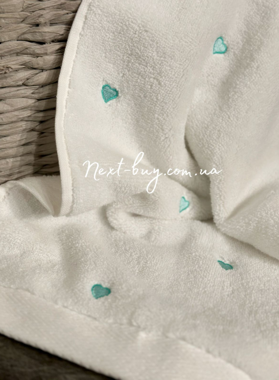 Maison D'or Micro Cotton Soft Embroidery набір бавовняних рушників 4шт white-mint