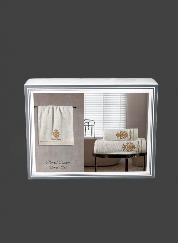 Maison D'or Royal crown white набор полотенец с вышивкой 3шт. с вышивкой
